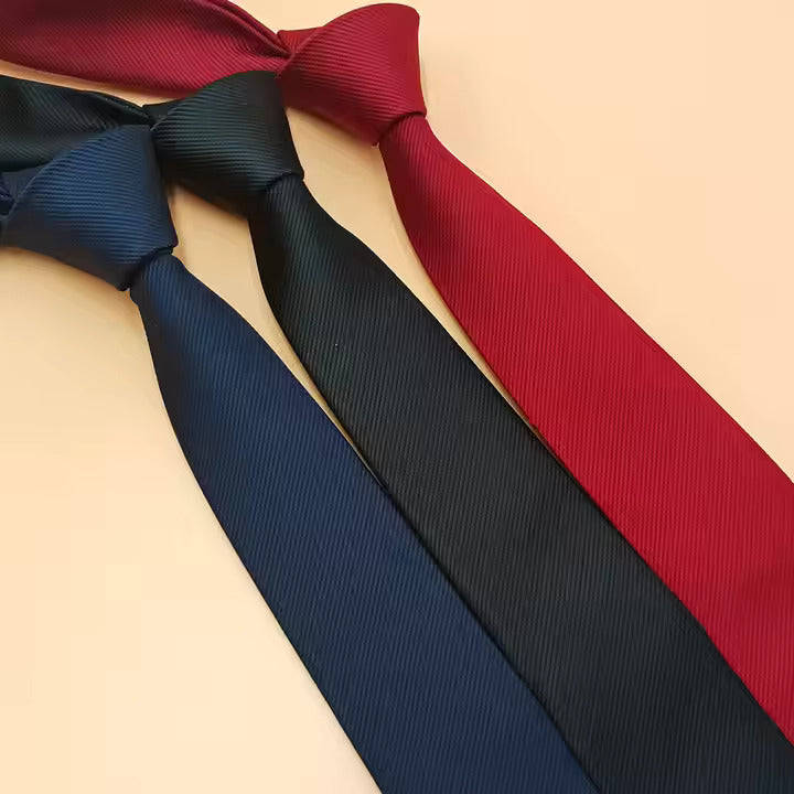Slim Plain Red Tie