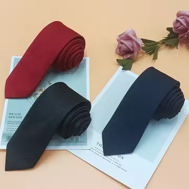 Slim Plain Navy Blue Tie