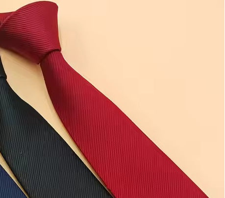 Slim Plain Red Tie