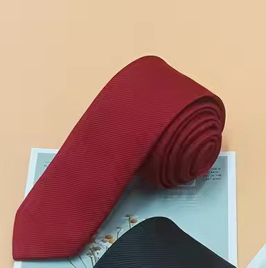Slim Plain Red Tie