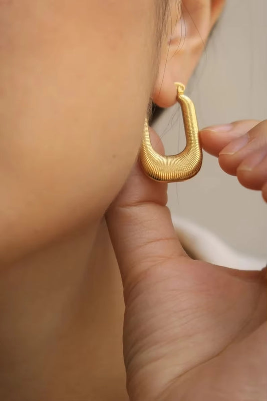 U-shaped Gold Plated Earrings Jewelry