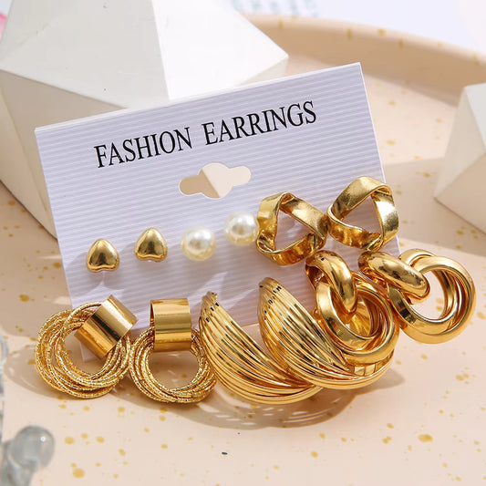 Vintage Gold Plated Earrings Set