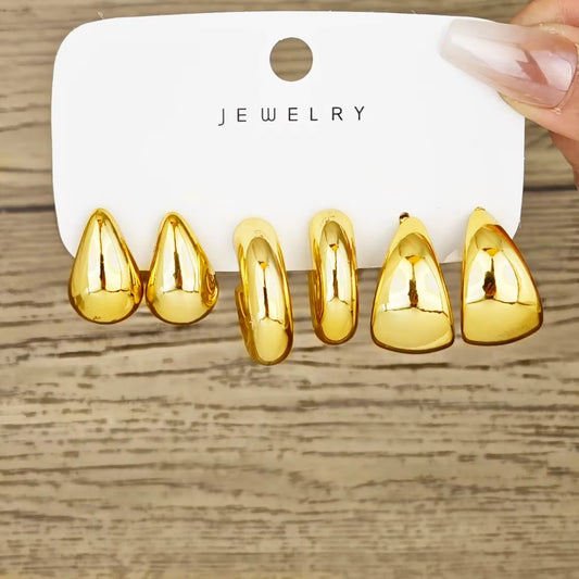 New Minimalist C-shaped Water Droplets Earrings