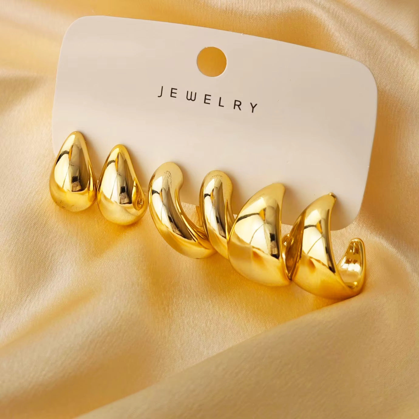 New Minimalist C-shaped Water Droplets Earrings