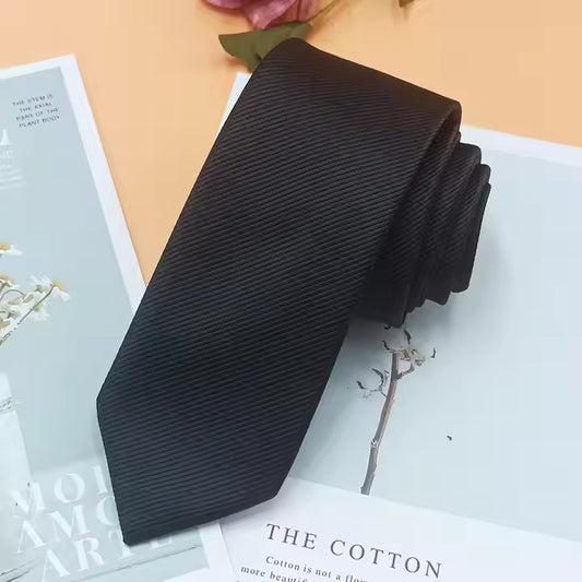 Slim Plain Black Tie