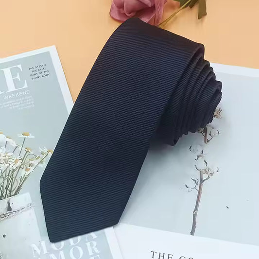 Slim Plain Navy Blue Tie
