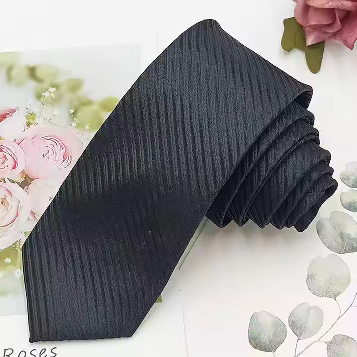 Slim Stripped Black Tie